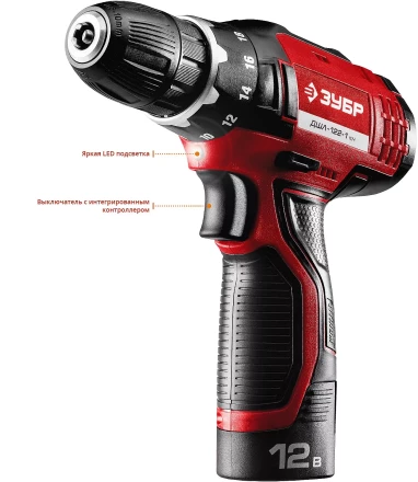 Дрель-шуруповерт 2 АКБ ДШЛ-122-1 КН серия МАСТЕР купить в Ноябрьске