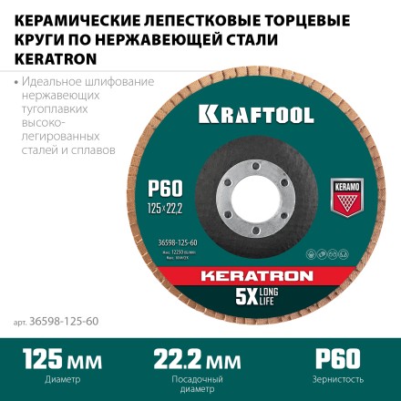 Круги лепестковые керамические торцевые 36598-125-60 купить в Ноябрьске