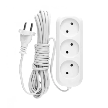 Удлинитель бытовой без заземления 7 м 3 розетки 6 А серия УХ6 Denzel 95928 купить в Ноябрьске