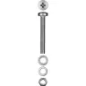 Винт (DIN7985) в комплекте с гайкой (DIN934), шайбой (DIN125), шайбой пруж. (DIN127), M4 x 40 мм, 16 шт, ЗУБР 303476-04-040 купить в Ноябрьске
