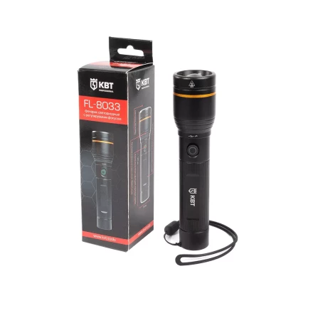 Фонарик светодиодный с регулируемым фокусом КВТ FL-8033 (88898) купить в Ноябрьске
