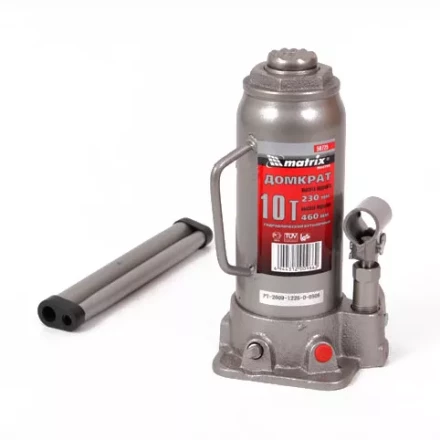 Домкрат гидравлический бутылочный 10 т h подъема 230–460 мм  MATRIX MASTER 50725 купить в Ноябрьске