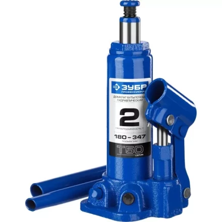 Домкрат гидравлический бутылочный T50, 2т, 180-347мм, ЗУБР Профессионал 43060-2 43060-2_z01 купить в Ноябрьске