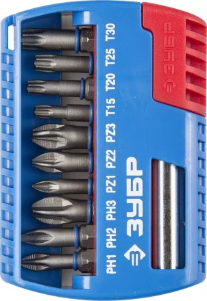 ЗУБР 11 шт, набор бит с магнитным адаптером (26051-H11) купить в Ноябрьске