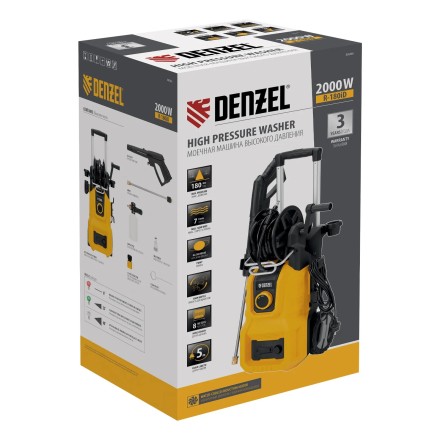 Моечная машина высокого давления R-180iD, 2000 Вт, 180 бар, 420 л/ч, асинх. двиг., бараб.// Denzel купить в Ноябрьске