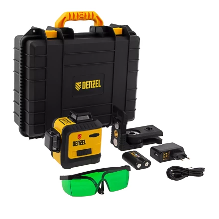 Лазерный уровень мультипризм. LXI 360-2 Green, 30 м, 520 нм, акк. Li 2800 mAh, резьба 1/4&quot;// Denzel 35078 купить в Ноябрьске