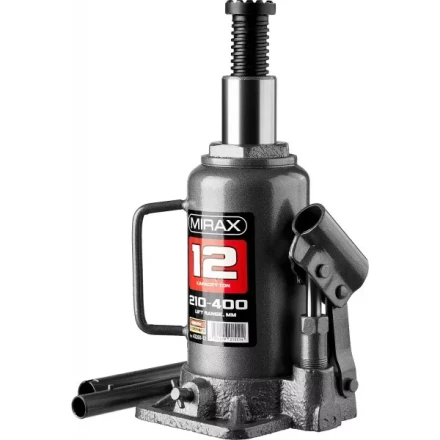 Домкрат гидравлический бутылочный, 12т, 210-400 мм, MIRAX 43260-12 43260-12 купить в Ноябрьске