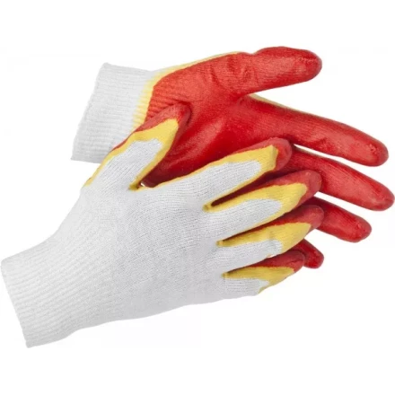 Перчатки STAYER &quot;МASTER&quot; трикотажные, двойная обливная ладонь из латекса, х/б, 13 класс, L-XL 11409-XL купить в Ноябрьске