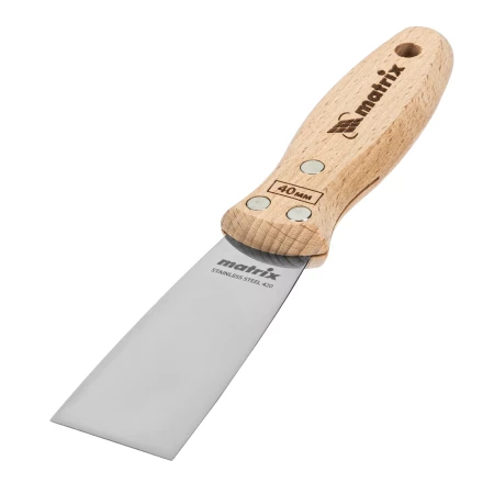 Шпательная лопатка из нержавеющей стали, 40 мм, буковая рукоятка, EFP Matrix 85610 купить в Ноябрьске