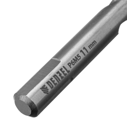 Сверло спиральное по металлу Denzel, 11 x 142мм, Р6М5, Golden Tip, многогранная заточка, 718286 купить в Ноябрьске