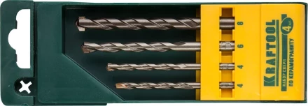 Набор KRAFTOOL &quot;EXPERT&quot; Сверла по керамограниту, цилиндрический хвостовик, в боксе, 4шт 29170-H4 купить в Ноябрьске