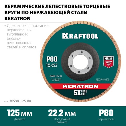 Круги лепестковые керамические торцевые 36598-125-80 купить в Ноябрьске
