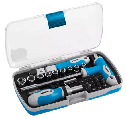 Набор ЗУБР Отвертка &quot;ЭКСПЕРТ&quot; реверс.с насадками, 2-хкомпон. ручка,битодерж. с Т-образ. ручкой, в пласт. боксе, 30 пред 25286-H30 купить в Ноябрьске