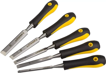 Набор стамесок с двухкомпонентными ручками, 6/10/12/16/20мм, 5шт, STAYER Profi 18205-H5 купить в Ноябрьске