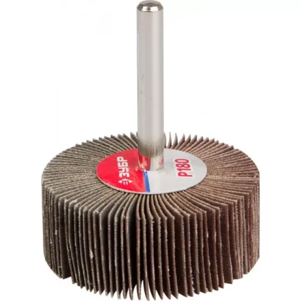 Круг шлифовальный ЗУБР &quot;МАСТЕР&quot; веерный лепестковый, на шпильке, тип КЛО, зерно-электрокорунд нормальный, P180, 20х50мм 36601-180 купить в Ноябрьске