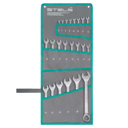 Набор ключей комбинированных Stels 15423, 6-32 мм, 22 шт, CrV, матовый хром купить в Ноябрьске