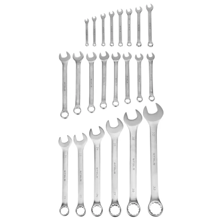 Набор ключей комбинированных Stels 15423, 6-32 мм, 22 шт, CrV, матовый хром купить в Ноябрьске