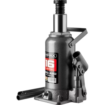 Домкрат гидравлический бутылочный, 16т, 220-420 мм, MIRAX 43260-16 43260-16 купить в Ноябрьске