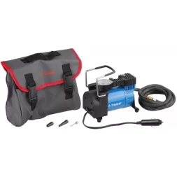 Компрессор ЗУБР "ЭКСПЕРТ" автомобильный давление 10 атм, длина провода 3 м, длина шланга 2 м, 3 насадки 61127