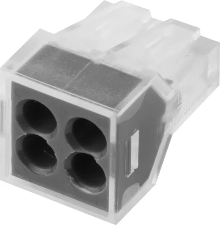 Клемма СВЕТОЗАР соединительная, 4-х проводная, 400В, 24А, 0,75-2,5мм2, 2шт 49170-4 купить в Ноябрьске