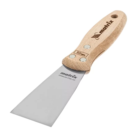 Шпательная лопатка из нержавеющей стали, 50 мм, буковая рукоятка, EFP Matrix 85611 купить в Ноябрьске