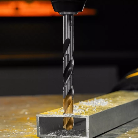 Сверло спиральное по металлу Denzel 12 x 151мм, Р6М5, Golden Tip, многогранная заточка, 718287 купить в Ноябрьске