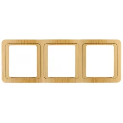 Панель СВЕТОЗАР "ГАММА" накладная, вертикальная, цвет ольха, 3 гнезда SV-54149-A