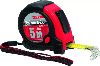 Рулетка Status magnet fixation 3 м х 16 мм обрезиненный корпус зацеп с магнитом  MATRIX 31019 купить в Ноябрьске