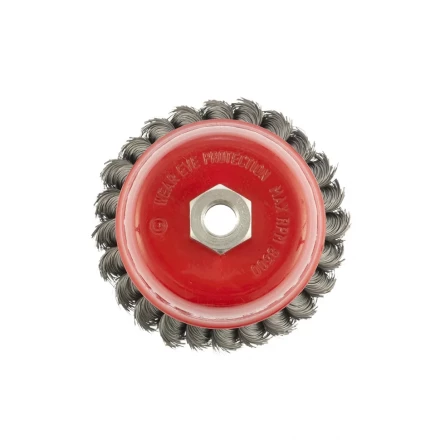 Щетка для УШМ 125 мм М14 &quot;чашка&quot; двухрядная крученая проволока 0,8 мм MTX 74688 купить в Ноябрьске