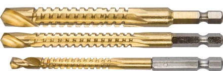 ЗУБР &quot;ЭКСПЕРТ&quot;. Набор сверл фрезеровальных по дереву и тонкому листовому металлу, шестигранный хвостовик 1/4&quot;, 6,8,10мм, 3 пред 29966-H3 купить в Ноябрьске