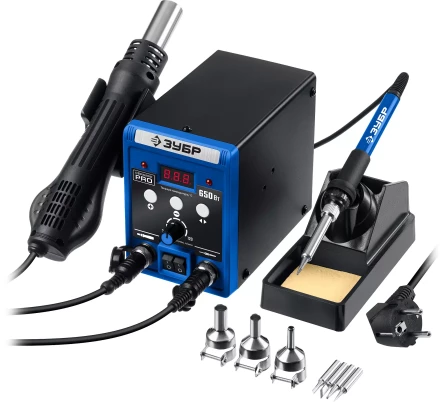 ЗУБР ПСР-650, 100 - 500°С, 650 Вт, 2 в 1, ремонтная паяльная станция, Профессионал (55427) купить в Ноябрьске