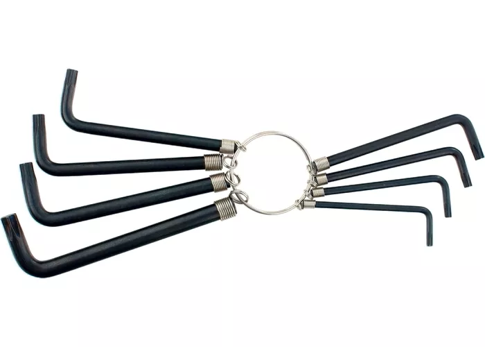 Набор ключей шестигранных имбусовых TORX  9шт:T10,15,20,25,27,30,40,45,50, оксидированные, на кольце  SPARTA 112667 купить в Ноябрьске