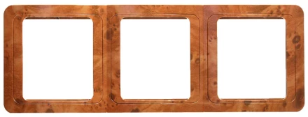 Панель СВЕТОЗАР &quot;ГАММА&quot; накладная, вертикальная, цвет орех, 3 гнезда SV-54149-N купить в Ноябрьске