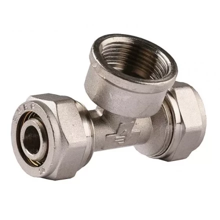 Тройник ЗУБР &quot;ЭКСПЕРТ&quot;, никелированная латунь, ш/ш/ш, 1/2&quot; 51251-1/2 купить в Ноябрьске