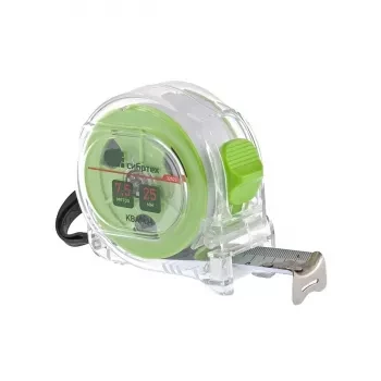 Рулетка Кварц, прозрачный корпус, амортизатор, 7,5 м х 25 мм  СИБРТЕХ 32523 купить в Ноябрьске