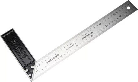 Угольник STAYER &quot;PROFI&quot; столярный, гравированная шкала, нержавеющее полотно 37мм, 350мм 3431-35_z01 купить в Ноябрьске