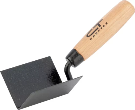 Кельма угловая, 80 х 60 х 60 мм, стальная, для внутренних углов, буковая ручка  СИБРТЕХ 86307 купить в Ноябрьске