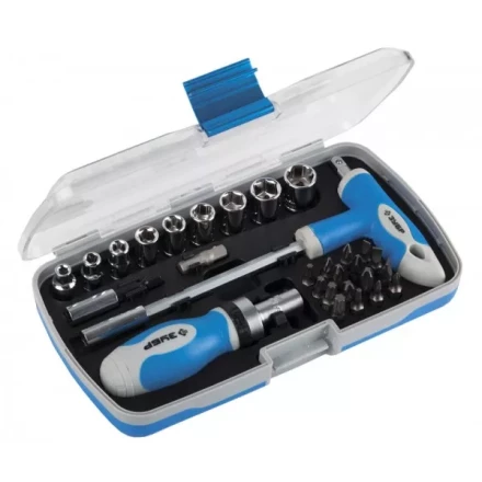 Набор ЗУБР Отвертка &quot;ЭКСПЕРТ&quot; реверс. с насадками, 2-хкомп.ручка,битодерж. с Т-образ.ручкой, в пласт. боксе, 29пред. 25285-H29 купить в Ноябрьске