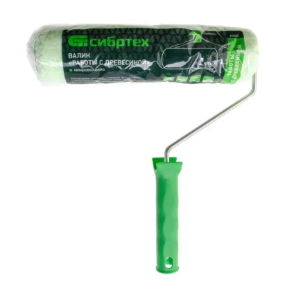 Валик &quot;Работы с древесиной&quot;, 250 мм, ворс 12 мм, D - 48 мм, D ручки - 6 мм, микроволокно Сибртех 80247 купить в Ноябрьске
