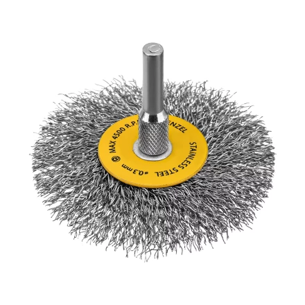 Набор щеток для дрели, 5 Плоских 25-38-50-63-75 мм, шпилька, нерж. вит. проволока Denzel 74495 купить в Ноябрьске