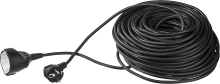 Удлинитель ЗУБР электрический, ПВС 3х1кв мм, черный, 1 гнездо, макс мощн 2200Вт, 30м 55013-30 купить в Ноябрьске