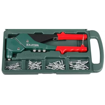 Заклепочник поворотн. 360°, KRAFTOOL &quot;RX-7&quot; 31176-H6, d=2,4-4,8 мм - Al и сталь, d=2,4-4,0 - нерж сталь, в боксе, с набором заклепок 31176-H6 купить в Ноябрьске