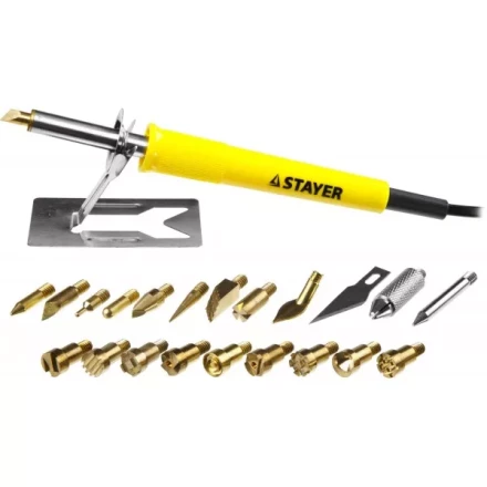 Прибор для выжигания STAYER &quot;PROFESSIONAL&quot;, 3в1, с набором насадок 20шт 45227 купить в Ноябрьске