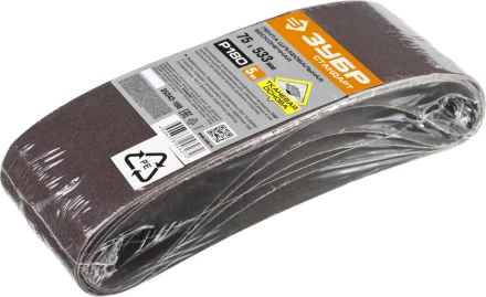 ЗУБР 75х457 мм, P40, лента шлифовальная СТАНДАРТ, для ЛШМ, 5 шт. (35342-040) купить в Ноябрьске