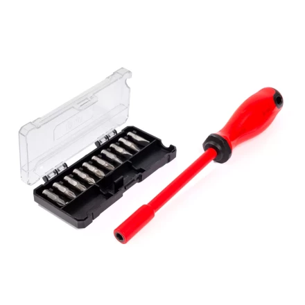 Диэлектрическая отвертка КВТ VDE НИО-2210 со сменными битами S2, профиль SL, PH, PZ, 10 шт. (88928) купить в Ноябрьске