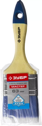 Кисть плоская  ЗУБР &quot;АКВА-МАСТЕР&quot;, искусственная щетина, деревянная ручка, 63мм 4-01007-063 купить в Ноябрьске