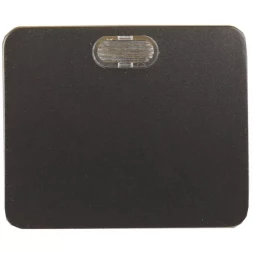 Выключатель СВЕТОЗАР "ГАММА" с подсветкой, одноклавишный, без вставки и рамки, цвет темно-серый металлик, 10A/~250B SV-54131-DM