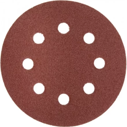 Круг шлифовальный ЗУБР &quot;МАСТЕР&quot; универсальный, из абразивной бумаги на велкро основе, 8 отверстий, Р100, 125мм, 5шт 35562-125-100 купить в Ноябрьске