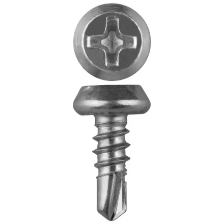 Саморезы ЗУБР &quot;МАСТЕР&quot; со сверлом оцинкованные, для крепления лист. металла до 2мм, полуцилиндр. головка, 3.8x11мм, 1000шт 4-300151-38-11 купить в Ноябрьске