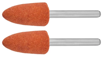 Конус ЗУБР абразивный шлифовальный на шпильке, P 120, d  9,5x19,0х3,2 мм, L 45мм, 2шт 35912 купить в Ноябрьске